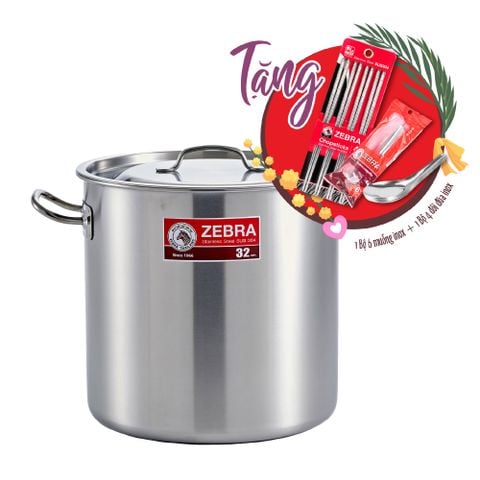 Nồi hầm Inox 1 đáy 32x32cm 26L - 171032 || 1-layer-bottom stainless steel stockpot 32x32cm 26L - 171032