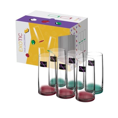 Bộ 6 ly thủy tinh Ocean EXOTIC HUE Long Drink 430ml