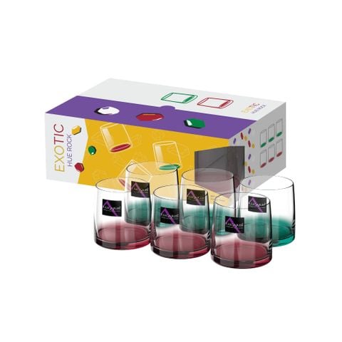 Bộ 6 ly thủy tinh Ocean EXOTIC HUE Rock 285ml