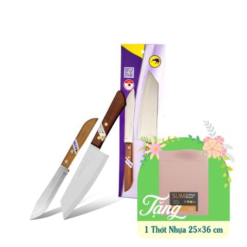 Bộ 2 dao KIWI đa năng cán gỗ - W2B