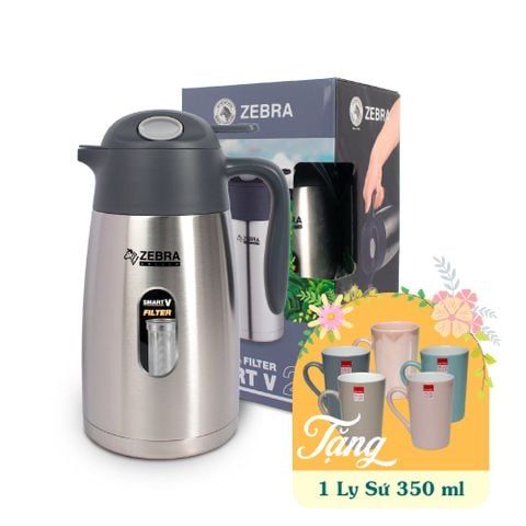 Bình giữ nhiệt Inox 304 Zebra Smart V có Lọc trà || Zebra Smart V stainless steel vacuum flask with Tea Filter