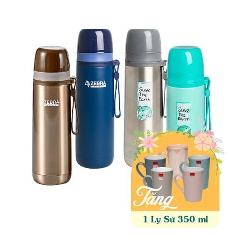 Bình giữ nhiệt Inox Picnic 500ml Zebra - 112651 || Zebra Picnic Vacuum Bottle 500ml - 112651