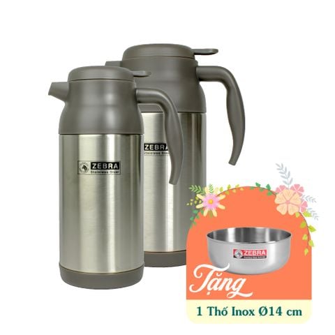 Bình Giữ Nhiệt Lọc Trà Inox Zebra 1.6L (Quai và Vòi rót) - 112412