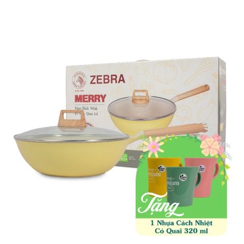 Chảo chống dính ZEBRA vân đá 3 đáy nắp kính 30cm - 974103