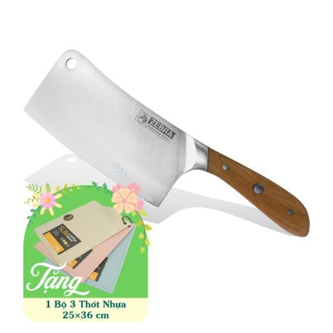 Dao Inox Zebra Browny Chopper cán gỗ  6.5