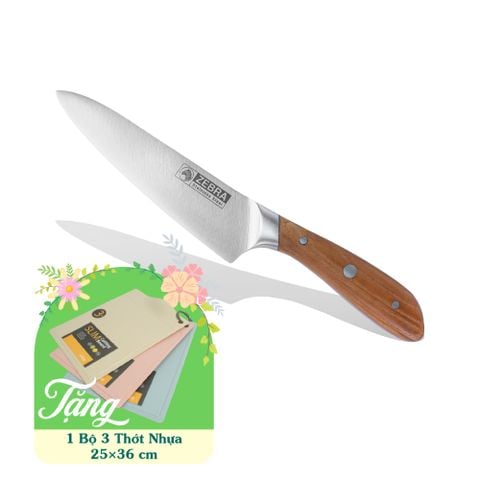 Dao Inox Zebra Browny Chef cán gỗ 7