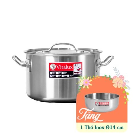 Nồi hầm 3 đáy Vitalux Infinity 24x15cm, 6.5L - 171344 || Vitalux Infinity 3-layer-bottom stockpot 24x15cm, 6.5L - 171344