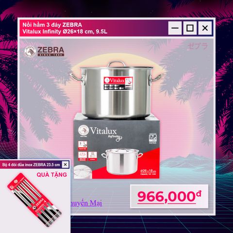 Nồi hầm 3 đáy Vitalux Infinity 26x18cm, 9.5L - 171345 || Vitalux Infinity 3-layer-bottom stockpot  26x18cm, 9.5L - 171345