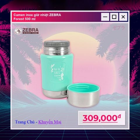 Camen Inox giữ nhiệt Zebra Forest 500ml - 123009 || Zebra Food Jar Stainless Steel Forest 500ml - 123009