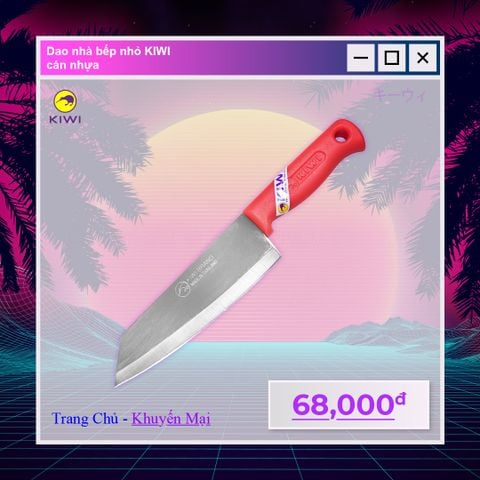 Kiwi - Dao nhà bếp nhỏ - 173P cán nhựa đỏ - R173P || Kiwi Small Kitchen Knife With Plastic Red Handle - R173P