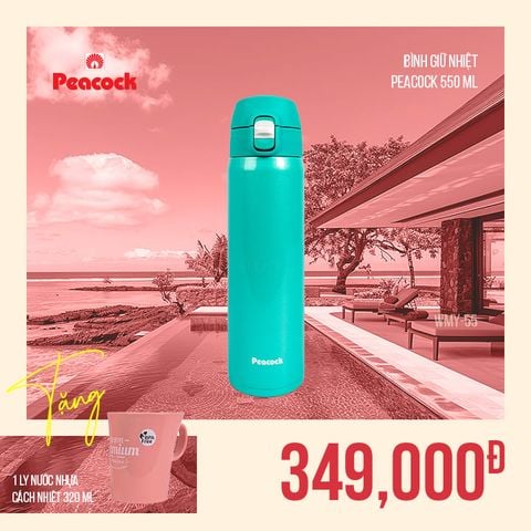 Bình giữ nhiệt Peacock 550ml - WMY-55