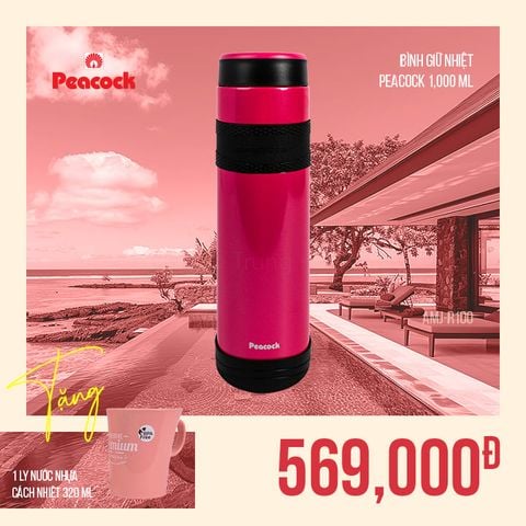 Bình giữ nhiệt Peacock 1L - AMJ-R100 || Peacock Vacuum Bottle 1L - AMJ-R100