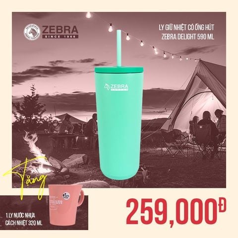 Ly giữ nhiệt Zebra Delight 590ml có ống hút - 912728