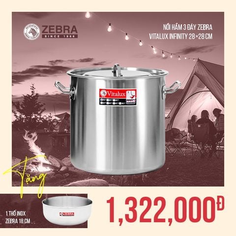 Nồi hầm cao 3 đáy Vitalux Infinity 28x28cm, 17.2L - 171338 || Vitalux Infinity 3-layer-bottom stockpot 28x28cm, 17.2L - 171338