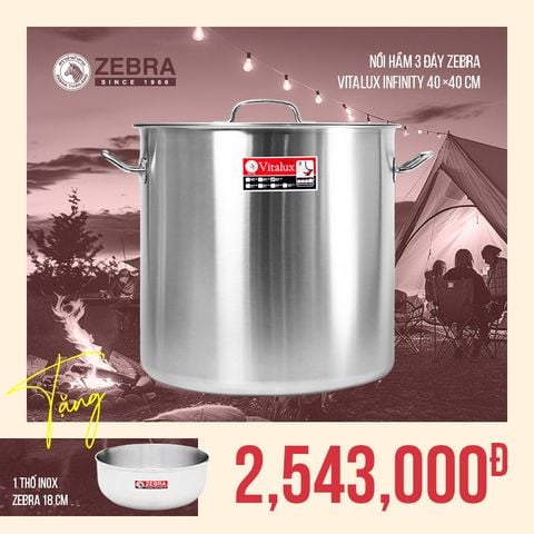 Nồi hầm cao 3 đáy Vitalux Infinity 40x40cm, 50.2L - 171342 || Vitalux Infinity 3-layer-bottom stockpot 40x40, 50.2L - 171342