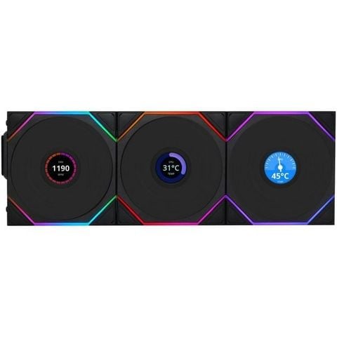  BỘ 3 FAN LIAN LI TL LCD REVERSE WIRELESS 120-3 BLACK - RTLLCD1W3B 