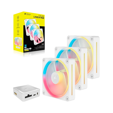 Bộ ba Fan Case Corsair iCUE LINK LX120-R RGB 120mm PWM White CO-9051054-WW 