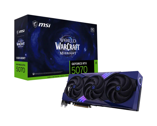  VGA MSI GeForce RTX 5070 12G World of Warcraft MIDNIGHT VOID EDITION OC 