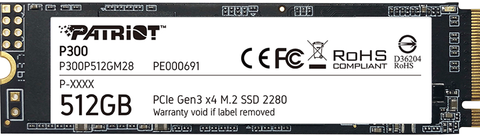  SSD Patriot P300 512GB | PCIe Gen3 x4 NVMe, M.2 2280 (P300P512GM28) 
