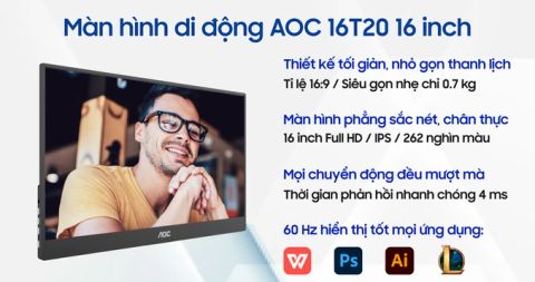  Màn hình di động AOC 16T20 16 inch 
