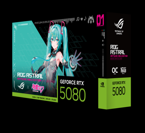  Card màn hình ASUS ROG Astral GeForce RTX 5080 16GB GDDR7 OC HATSUNE MIKU EDITION 