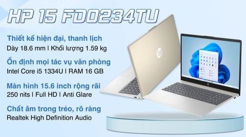  HP 15-fd0234TU 9Q969PA Core 5-120U/16GD4/512GSSD/15.6FHD/WLax/BT5/3C41WHr/W11SL/VÀNG 