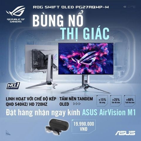  Màn hình OLED ASUS ROG Swift PG27AQWP-W 540hz 2k 