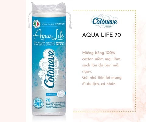 BÔNG TẨY TRANG AQUA LIFE 70 MIẾNG MAY VIỀN - DẬP NỔI TỔ ONG