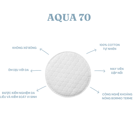 BÔNG TẨY TRANG AQUA LIFE 70 MIẾNG MAY VIỀN - DẬP NỔI TỔ ONG