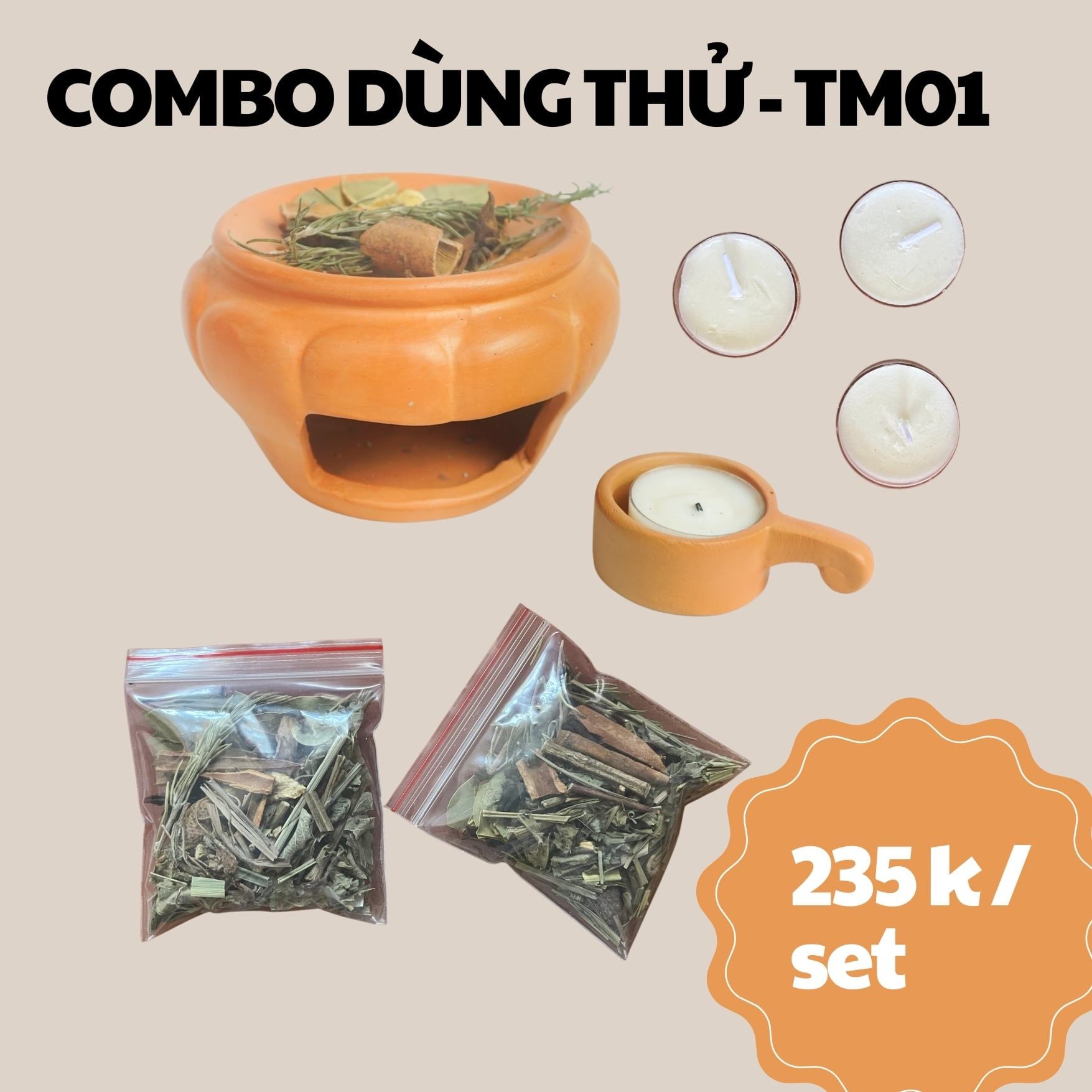  Bếp Xông Thảo Mộc Đất Nung - TM01 
