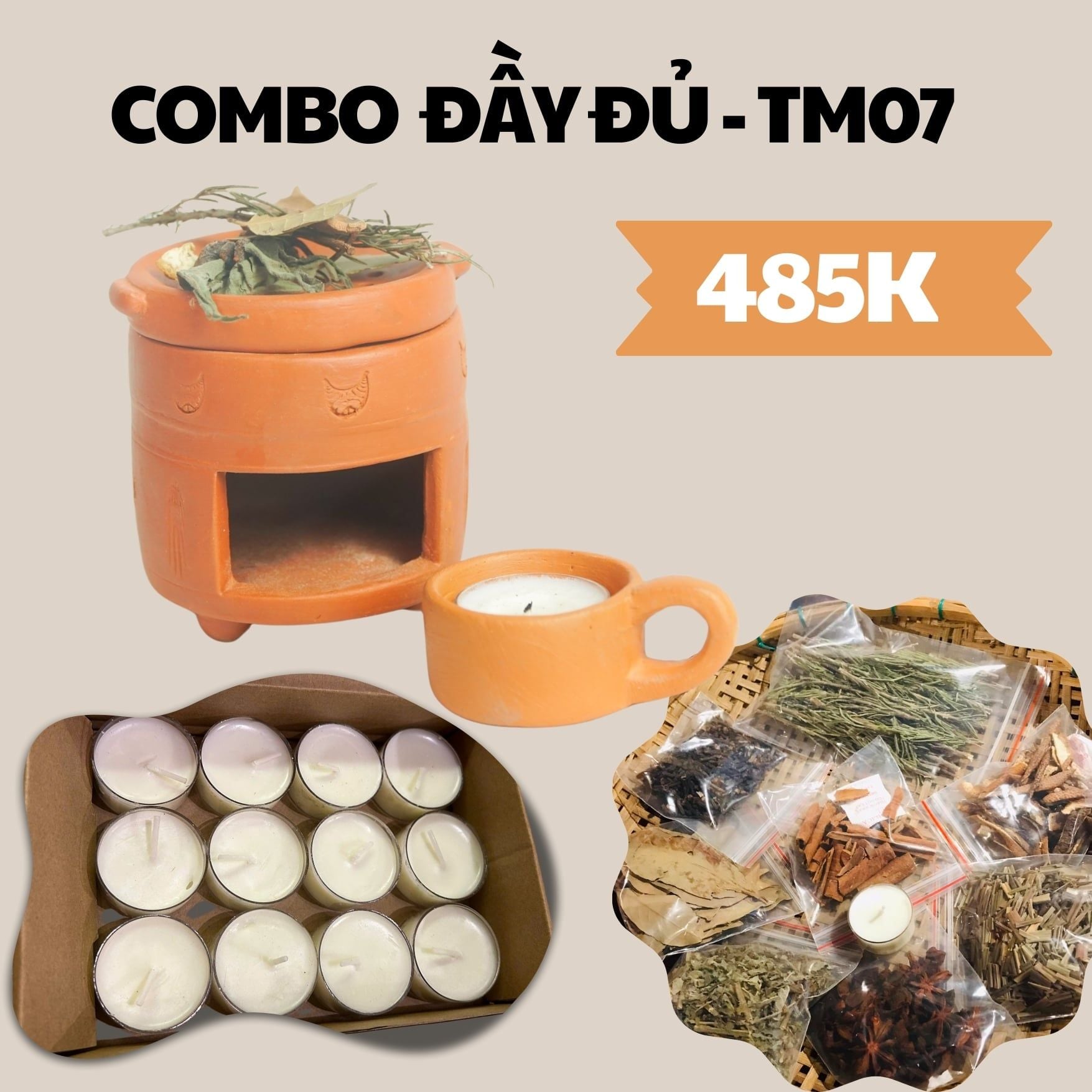  Bếp Xông Thảo Mộc Đất Nung - TM07 