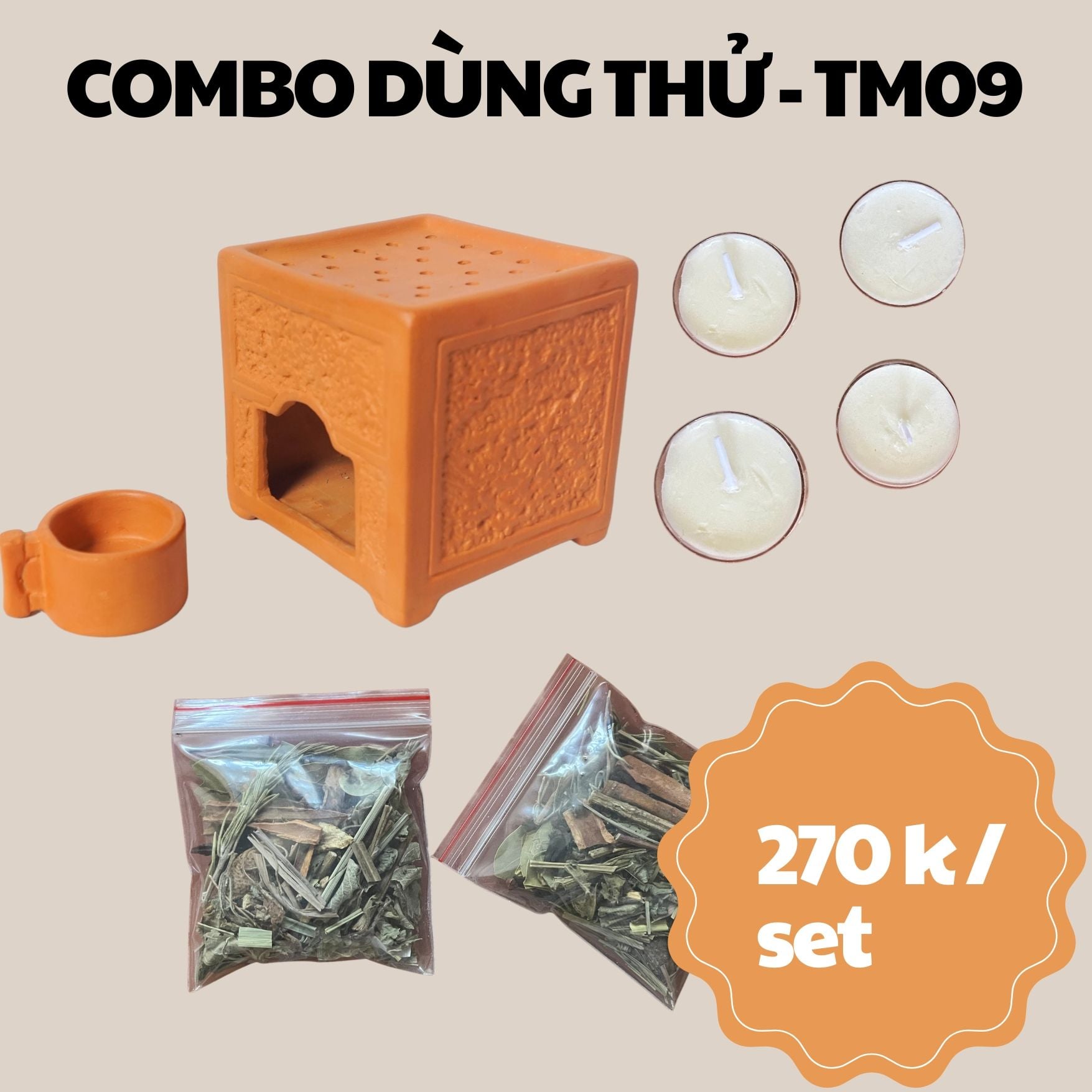  Bếp Xông Thảo Mộc Đất Nung - TM09 