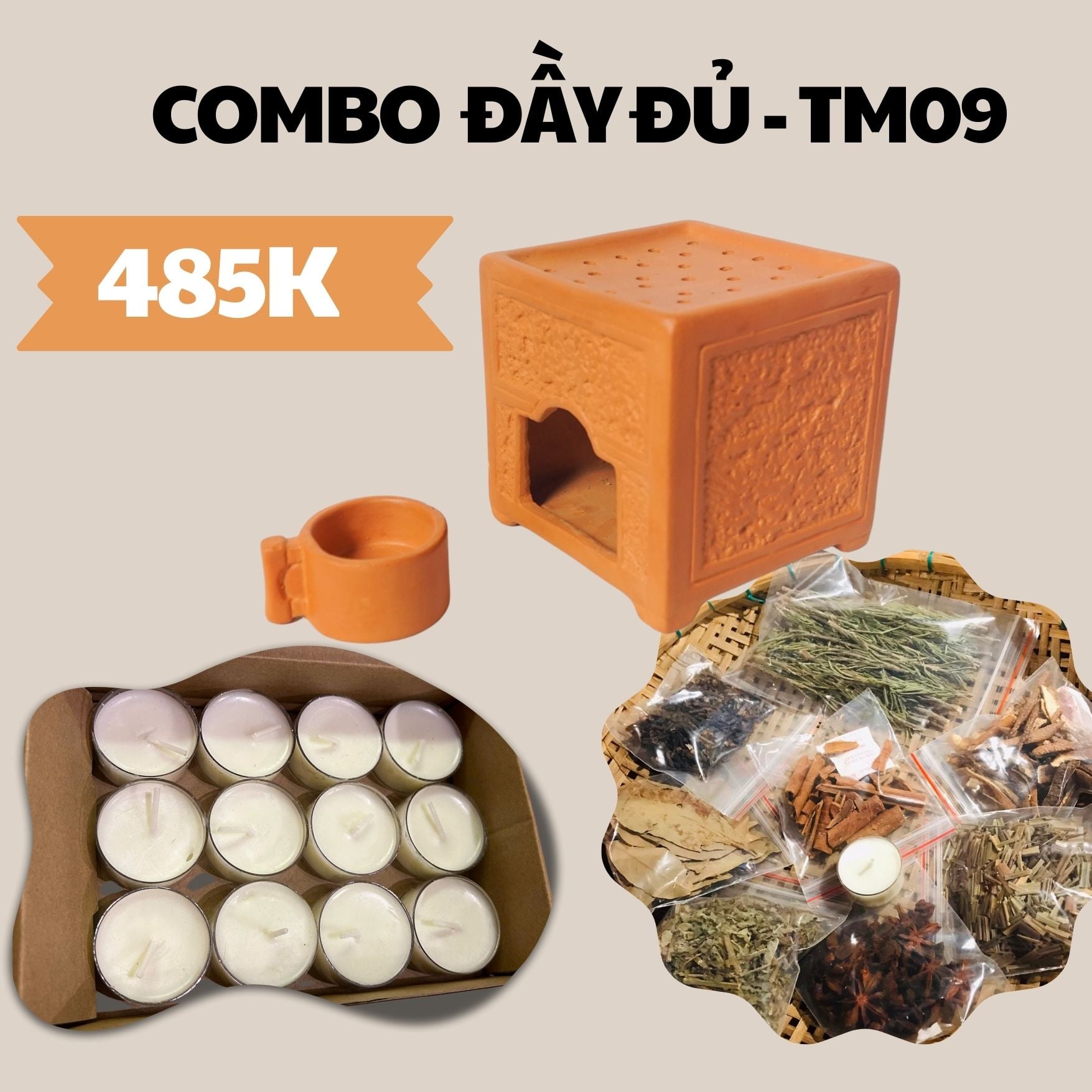  Bếp Xông Thảo Mộc Đất Nung - TM09 