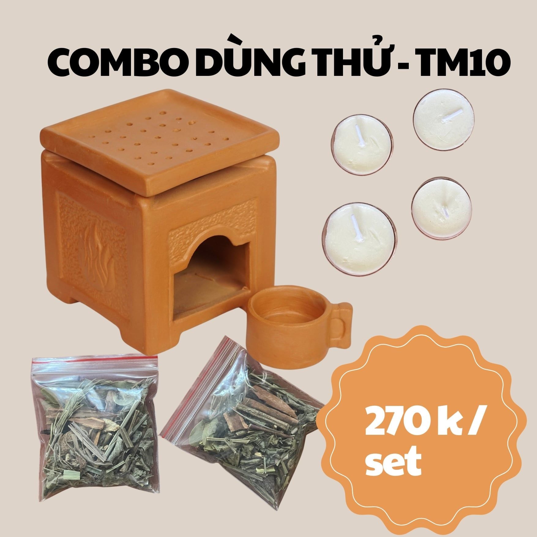  Bếp Xông Thảo Mộc Đất Nung - TM10 