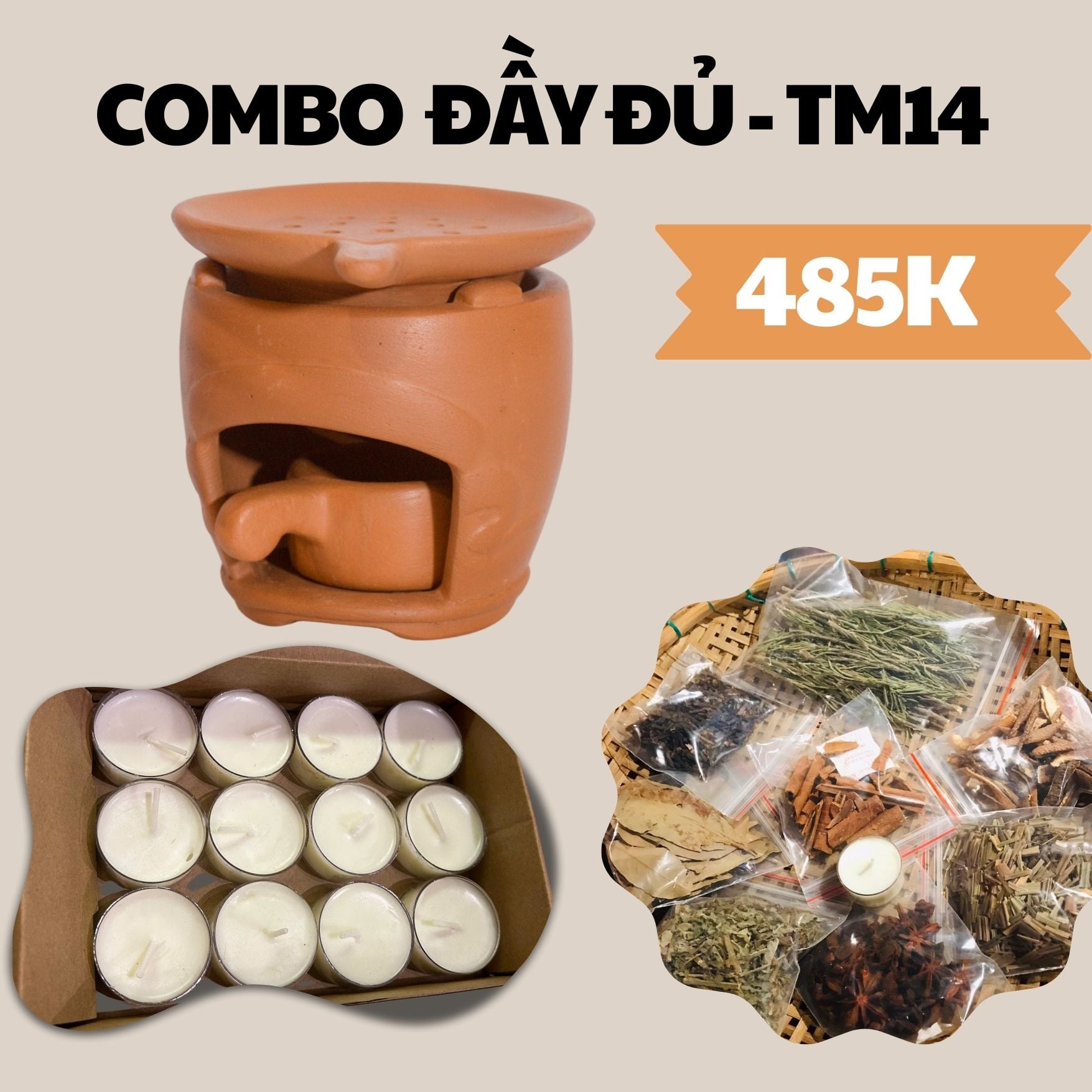  Bếp Xông Thảo Mộc Đất Nung - TM14 