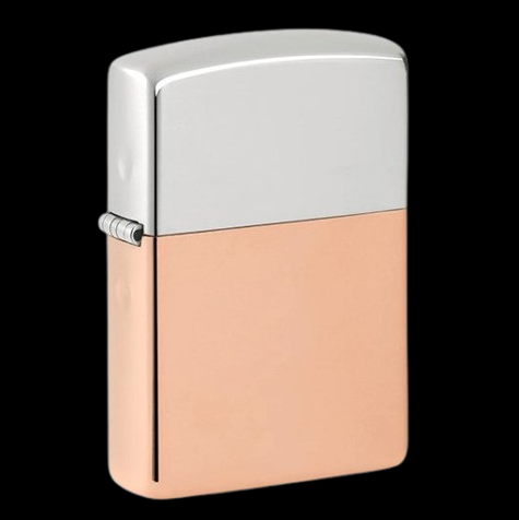 Zippo 48694 – Zippo Bimetal (Copper Bottom) – Zippo Bimetal Case – Sterling Silver Lid ZB73