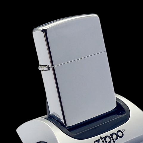 Bật Lửa Zippo Đồng Khối Mạ Chrome Trắng Trơn Bóng Đời IX La Mã Sản Xuất Năm 1993 ZL873