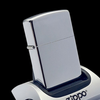 Bật Lửa Zippo Đồng Khối Mạ Chrome Trắng Trơn Bóng Đời V La Mã Sản Xuất Năm 1989 ZL858
