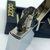 Bật Lửa Zippo Cổ Đồng Khối Mạ Chrome Trắng Trơn Bóng Đời 4 Vạch Huyền Sản Xuất Năm 1986 ZC501