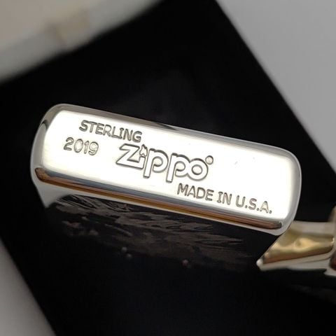 BẬT LỬA ZIPPO BẠC ĐÚC NGUYÊN KHỐI STERLING HỔ ĐỈNH SƠN BẢN GIỚI HẠN XXX/999 ZB46