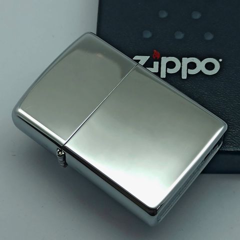 Bật Lửa Zippo Đồng Khối Mạ Chrome Trắng Trơn Bóng Đời IX La Mã Sản Xuất Năm 1993 ZL873