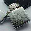 Bật Lửa Zippo Đồng Khối Mạ Chrome Trắng Trơn Phay Xước Chủ Đề Nữ Thần Tự Do Liberty Đời XII La Mã Sản Xuất Năm 1996 ZL878