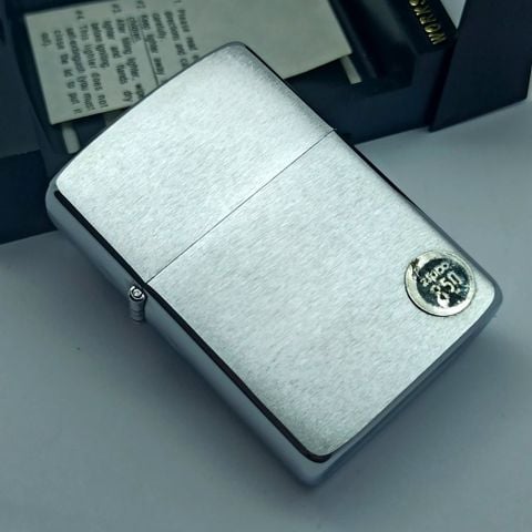 Bật Lửa Zippo Đồng Khối Mạ Chrome Trắng Trơn Phay Xước Đời II La Mã Sản Xuất Năm 1986 ZL875