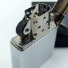 Bật Lửa Zippo Đồng Khối Mạ Chrome Trắng Trơn Phay Xước Chủ Đề Nữ Thần Tự Do Liberty Đời XII La Mã Sản Xuất Năm 1996 ZL876