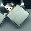 Bật Lửa Zippo Đồng Khối Mạ Chrome Trắng Trơn Phay Xước Đáy Lồi Đời XIII La Mã Sản Xuất Năm 1997 ZL874