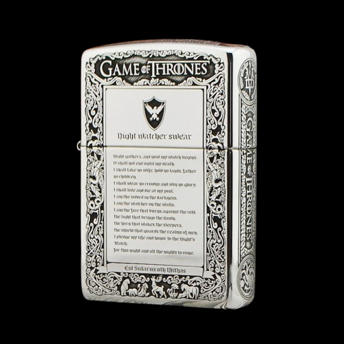 Bật lửa Zippo Bạc nguyên khối Game of Thrones New 5 mặt - ZB28