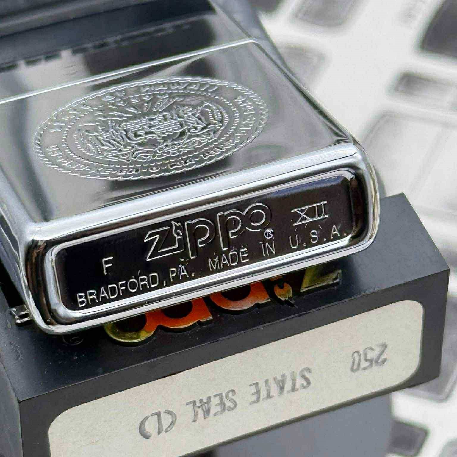 Bật Lửa Zippo Đồng Khối Mạ Chrome Chủ Đề Ăn Mòn Axit Chính Hãng Đời XII La Mã Năm 1996 ZL747