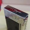 Bật Lửa Dupont HK Ga Đá Nắp Vân Kim Cương Họa Tiết Rắn Trắng Sơn Đen Vân Da Rắn D216
