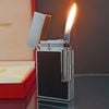 Bật Lửa Dupont HK Ga Đá Nắp Kim Cương Trắng Sơn Đen Vân 3D D213