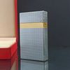 Bật Lửa Dupont HK Ga Đá Vân Kim Cương Trắng Phối Rulo Và Nắp Vàng D217